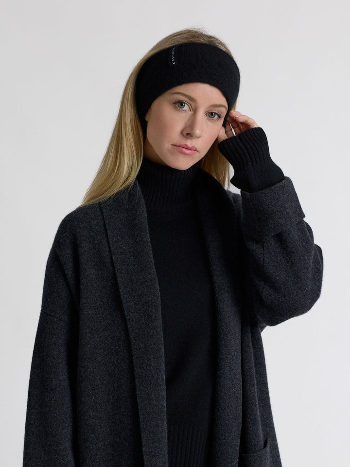 Cashmere headband "Tiril" - Black - 100% pure Cashmere - Scandinavian design - Kashmina