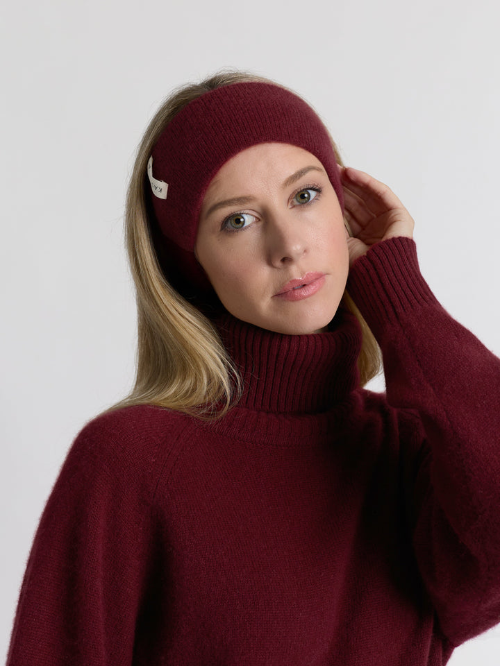 Cashmere headband "Tiril" - Bordeaux - 100% pure Cashmere - Scandinavian design - Kashmina