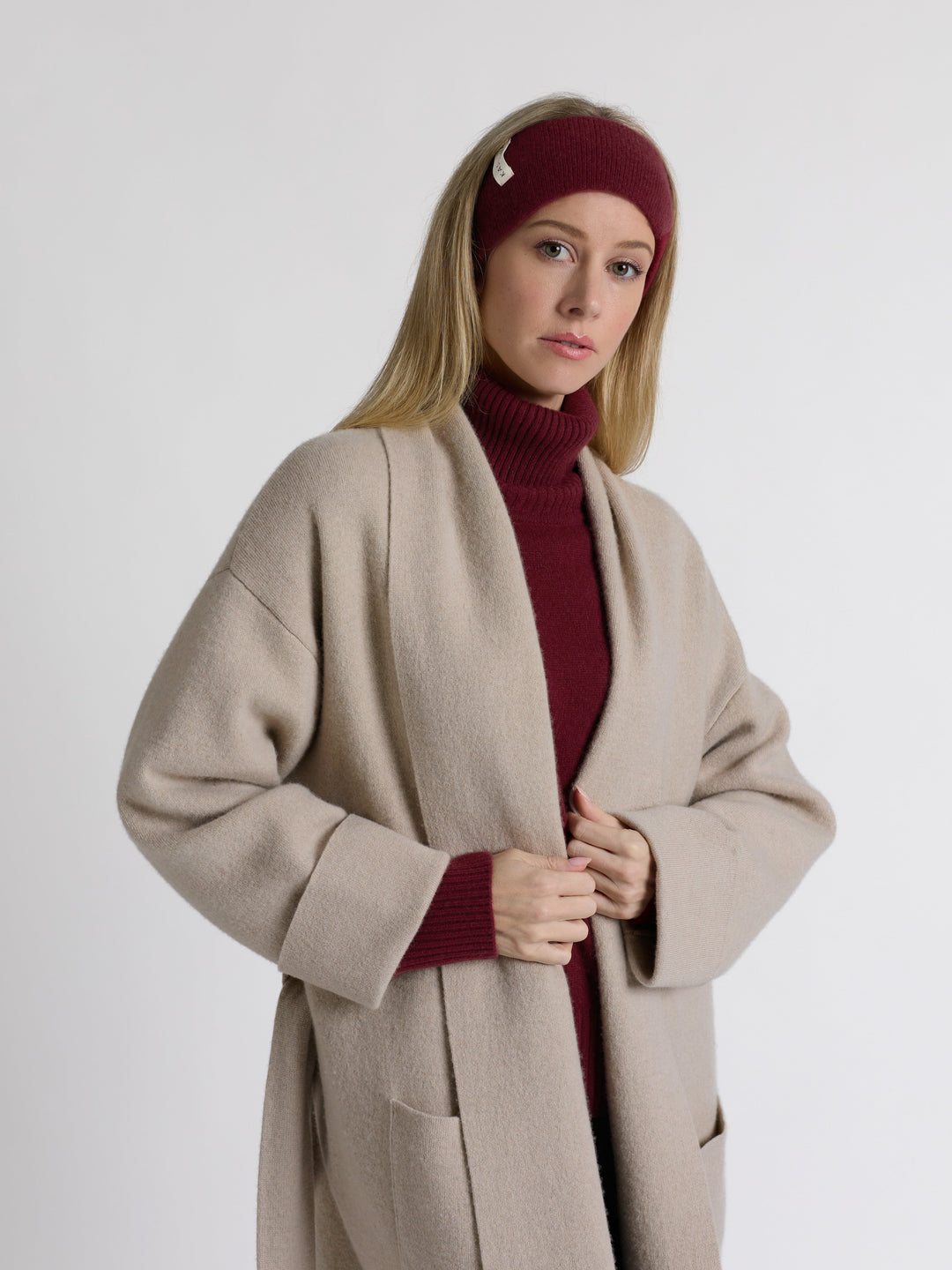 Cashmere headband "Tiril" - Bordeaux - 100% pure Cashmere - Scandinavian design - Kashmina