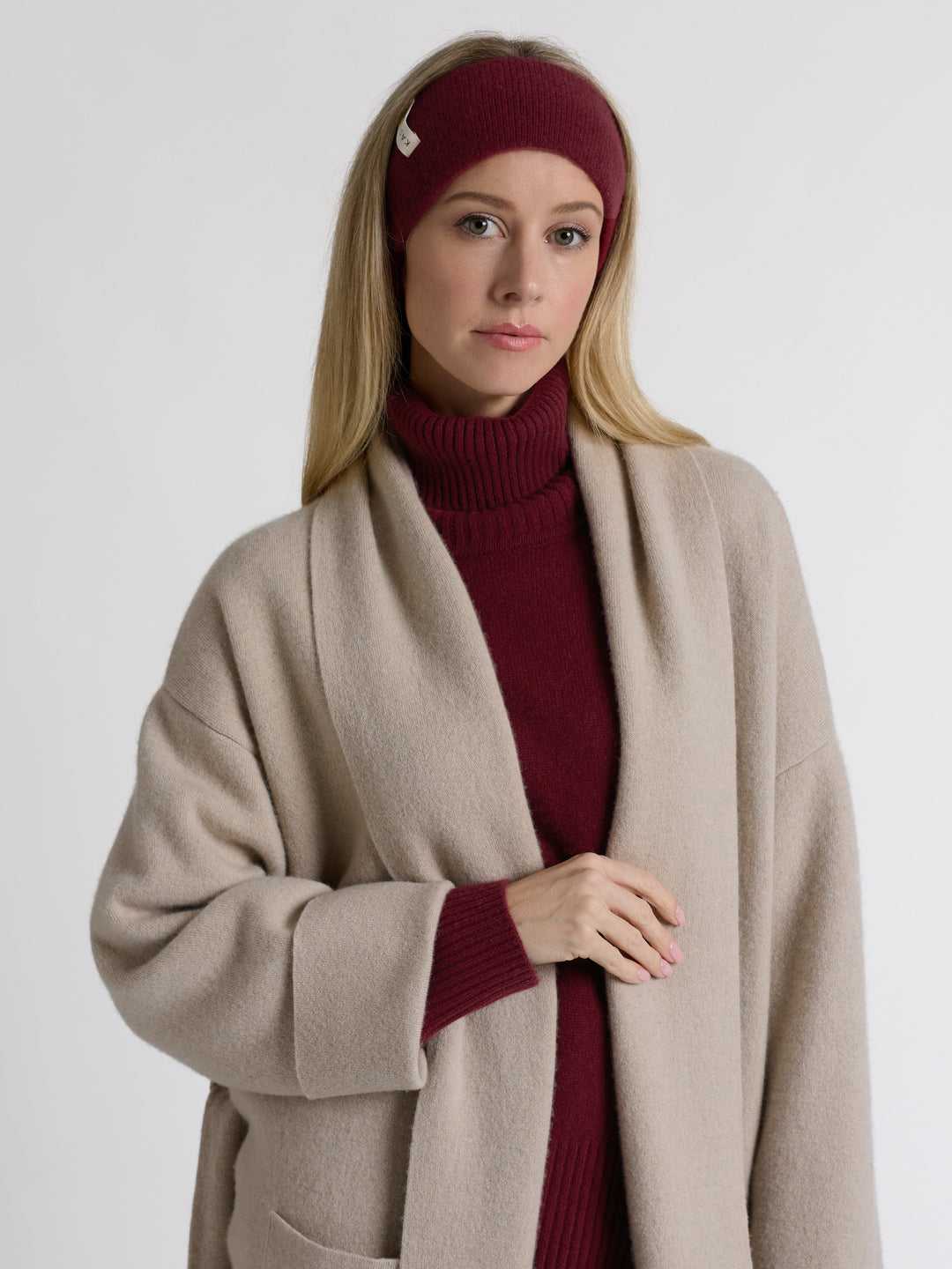 Cashmere headband "Tiril" - Bordeaux - 100% pure Cashmere - Scandinavian design - Kashmina
