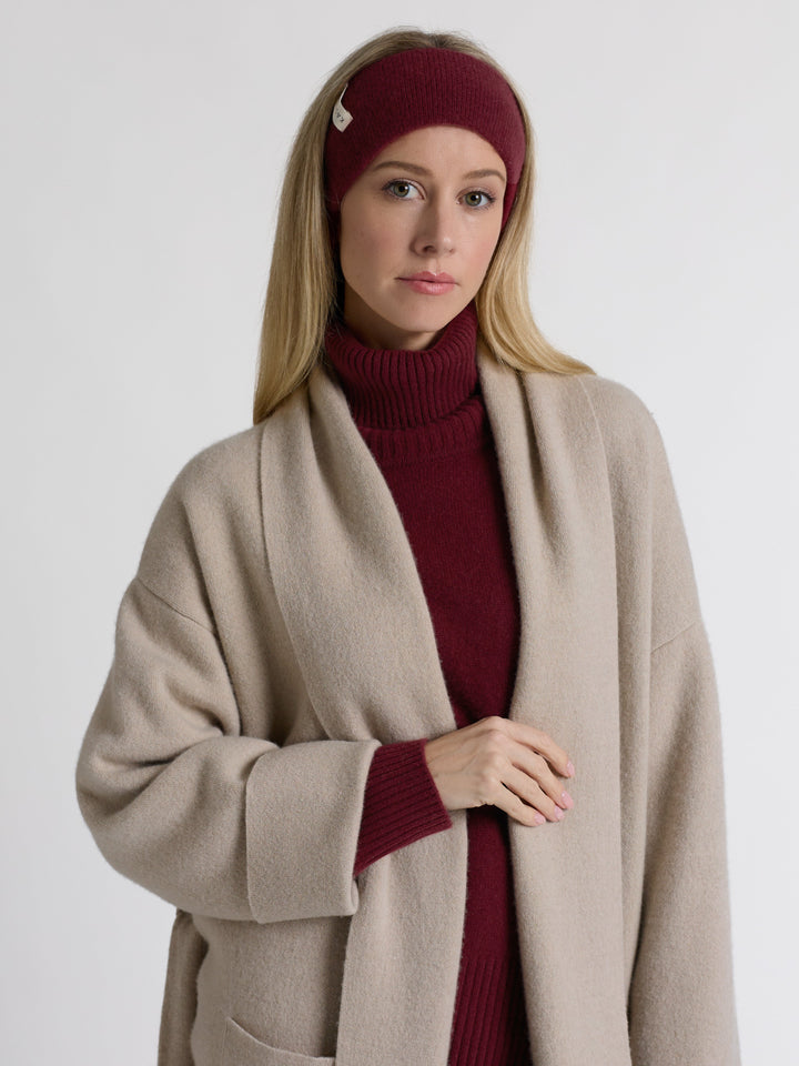 Cashmere headband "Tiril" - Bordeaux - 100% pure Cashmere - Scandinavian design - Kashmina