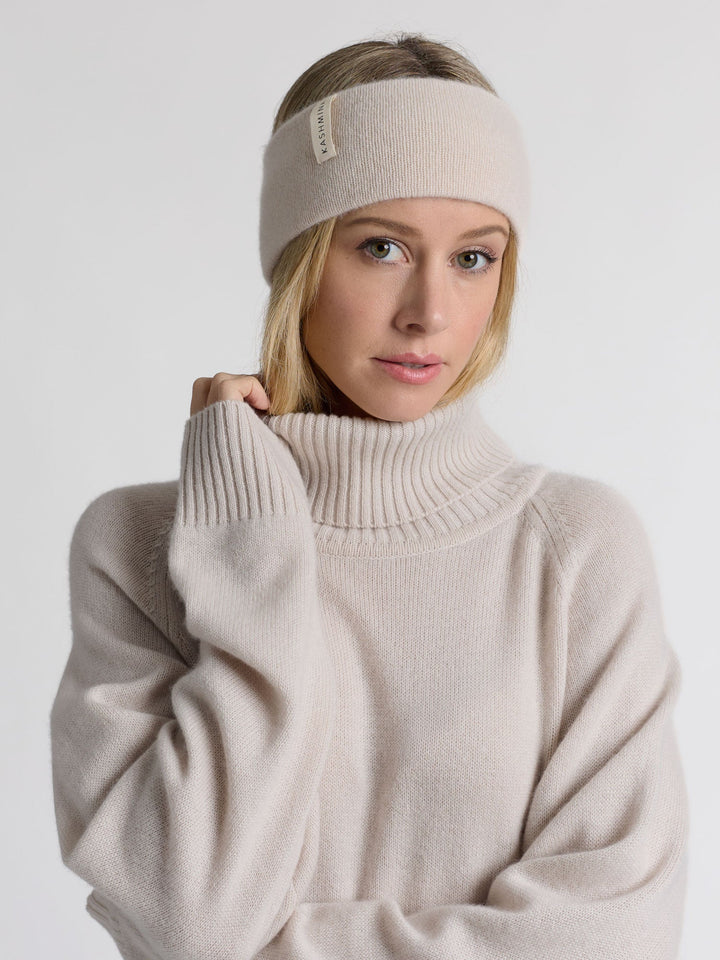 Cashmere headband "Tiril" - Cream - 100% pure Cashmere - Scandinavian design - Kashmina