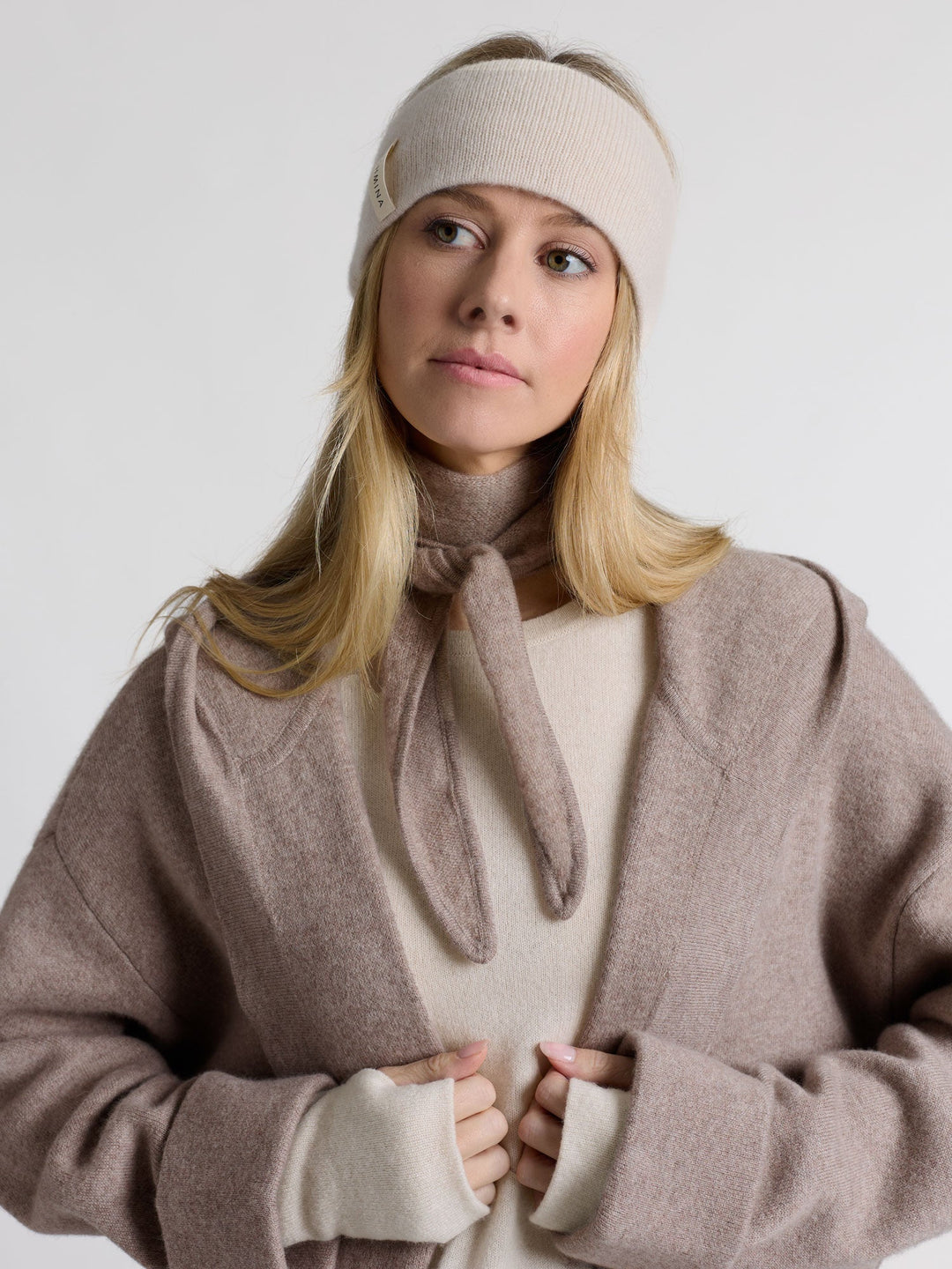 Cashmere headband "Tiril" - Cream - 100% pure Cashmere - Scandinavian design - Kashmina