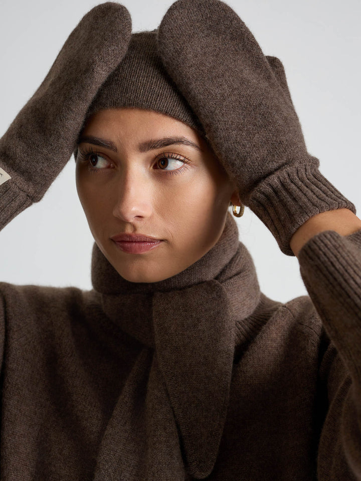 Cashmere headband "Tiril" - Dark brown
