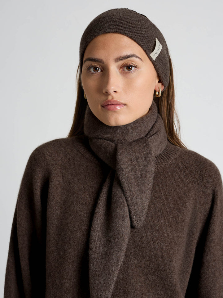 Cashmere headband "Tiril" - Dark brown
