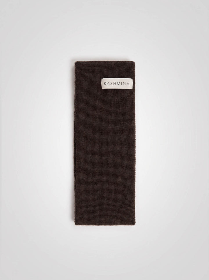 Cashmere headband "Tiril" - Dark brown