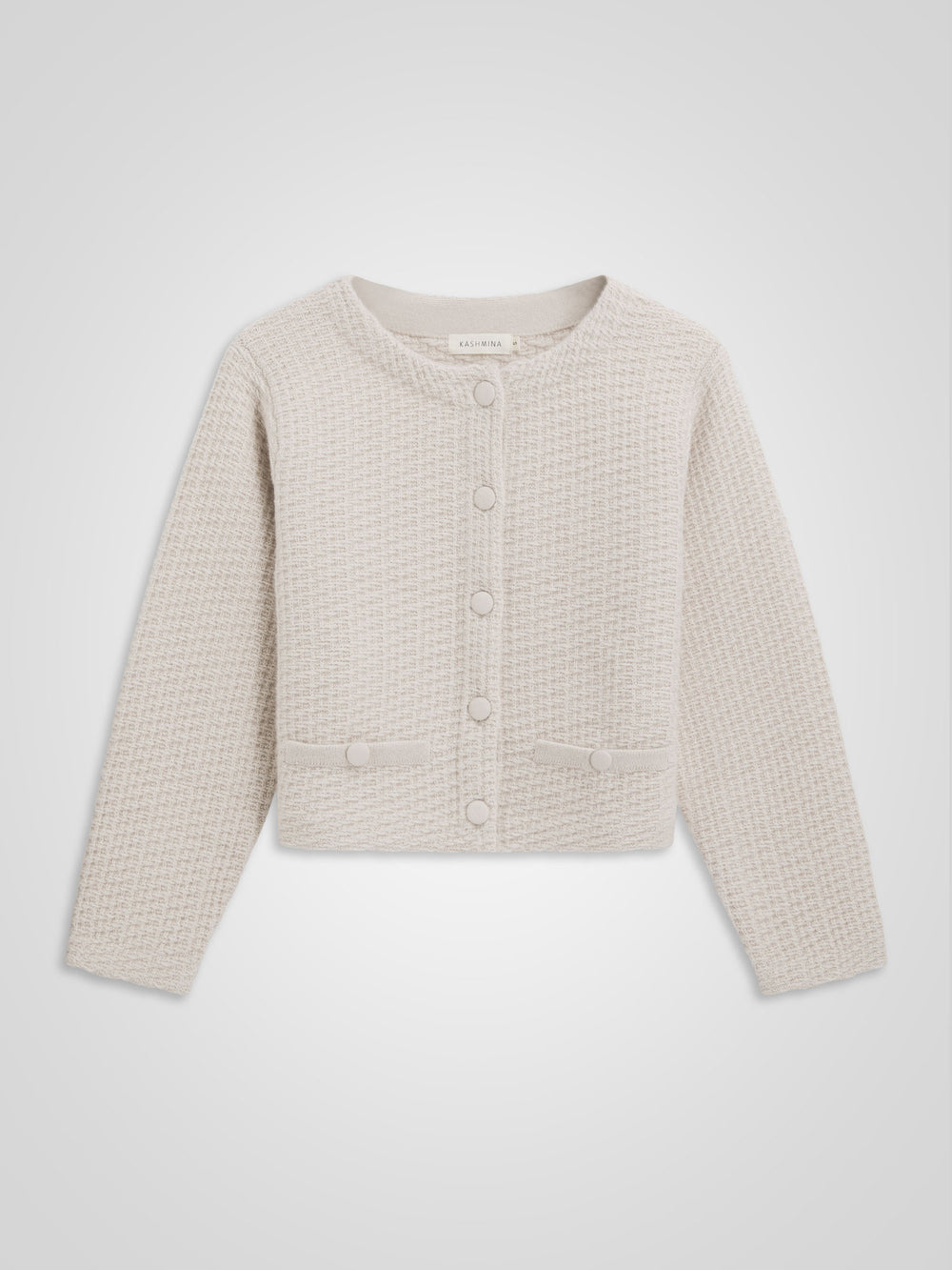 Cashmere jacket "Luna" in 100% cashmere. Scandinavian design by Kashmina. Color: Cream.