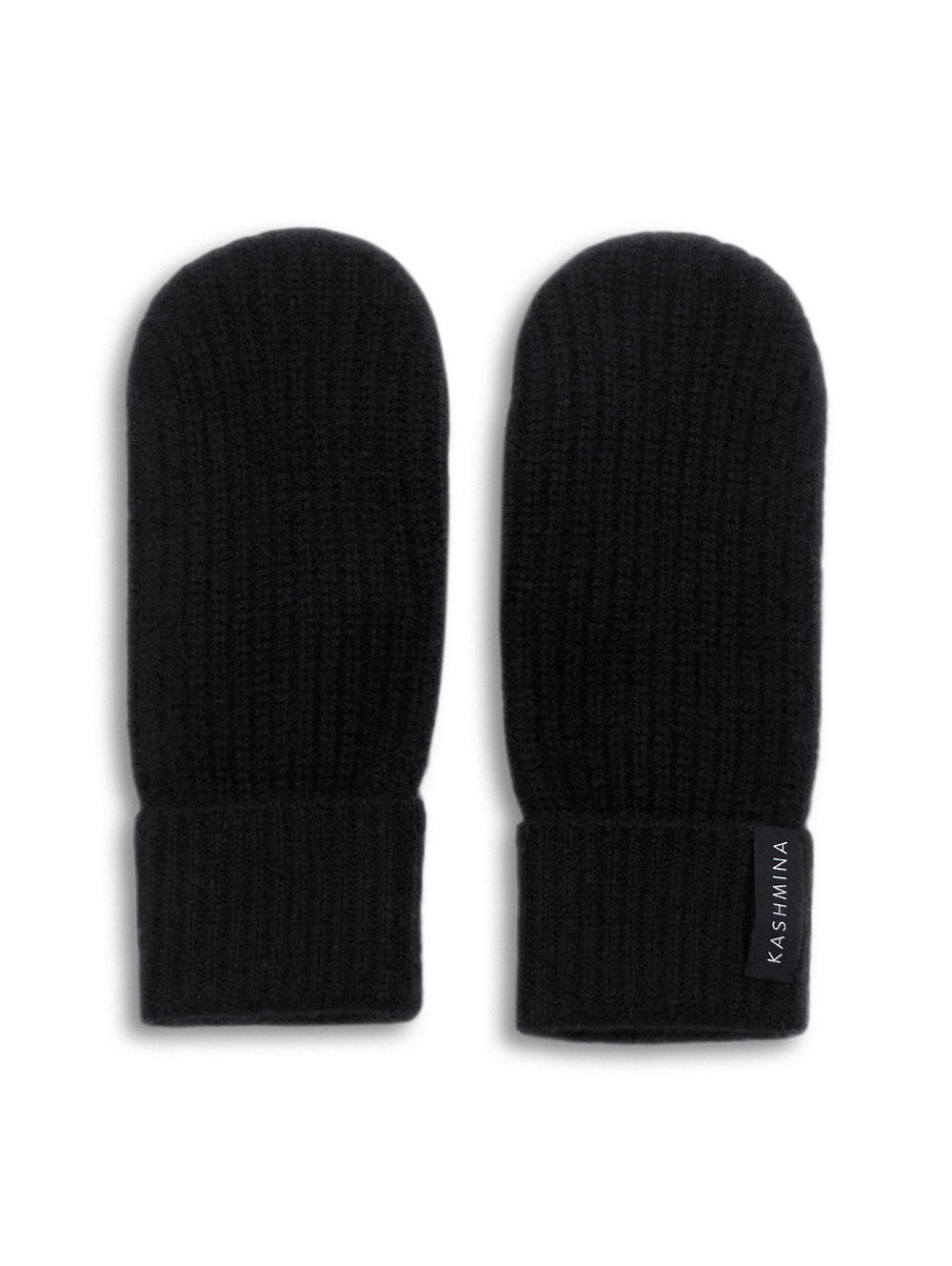 Cashmere thumb mittens "Elva" - Black - 100% pure Cashmere - Scandinavian design - Kashmina of Norway