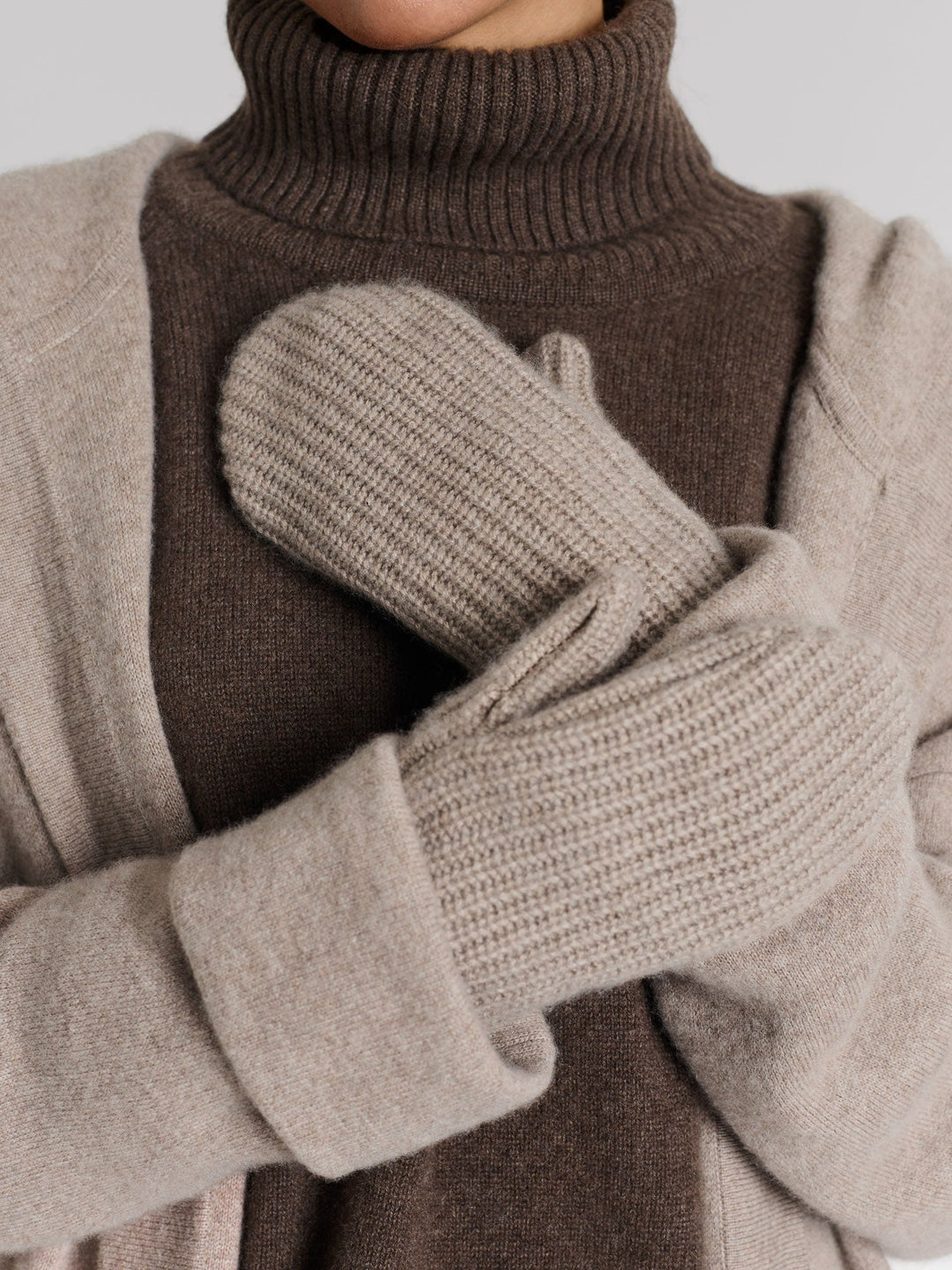 Cashmere thumb mittens "Elva"- Toast - 100% pure Cashmere - Scandinavian design - Kashmina of Norway