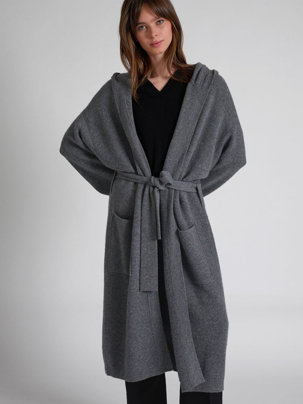 Cashmere coat "Nora" - dark grey - 100% pure Cashmere - Scandinavian design - Kashmina of Norway