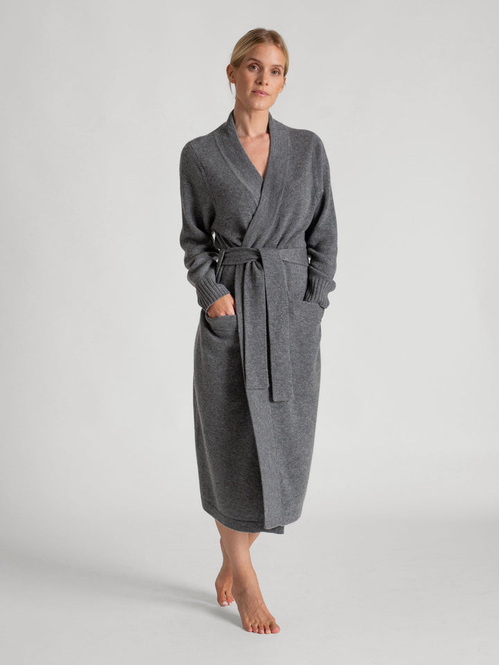 Cashmere robe "Premium" - Dark grey - 100% pure Cashmere - Scandinavian design - Kashmina of Norway
