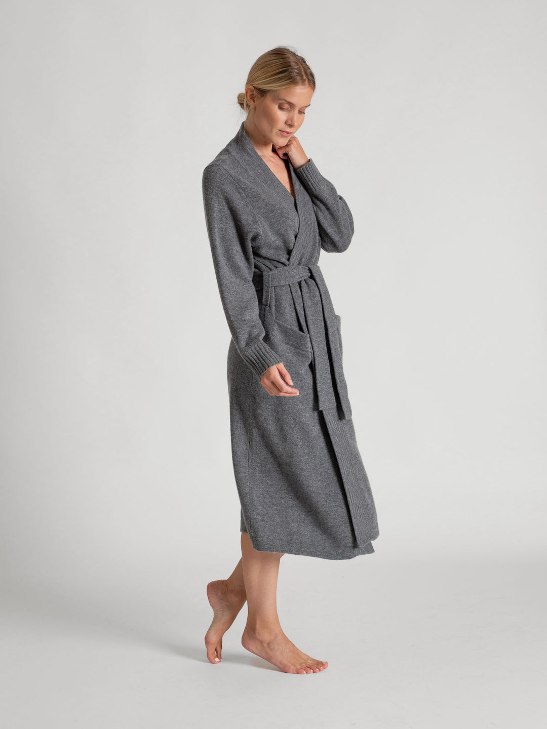 Cashmere robe "Premium" - Dark grey