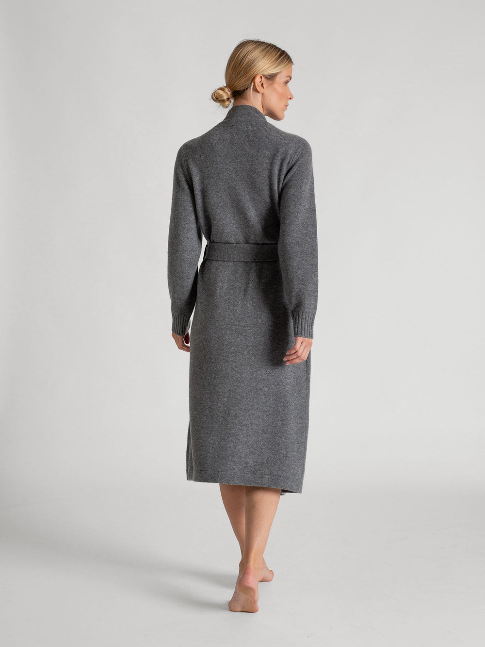 Cashmere robe "Premium" - Dark grey - 100% pure Cashmere - Scandinavian design - Kashmina of Norway