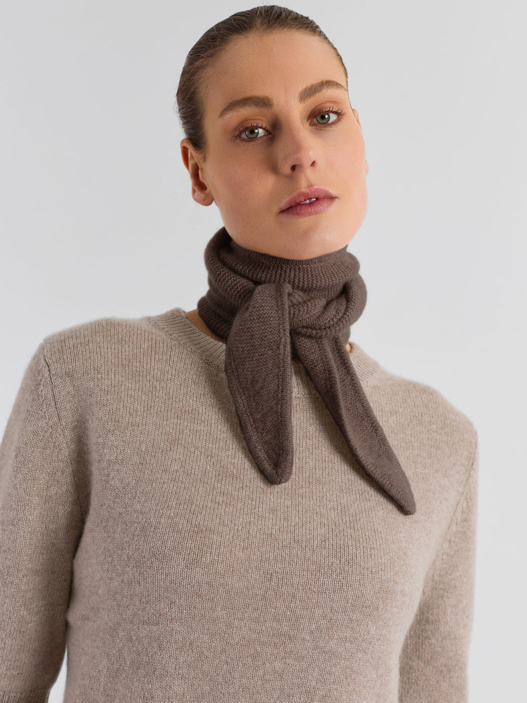 Cashmere mini scarf "Alfie" - Dark Toast - 100% pure Cashmere - Scandinavian design - Kashmina of Norway