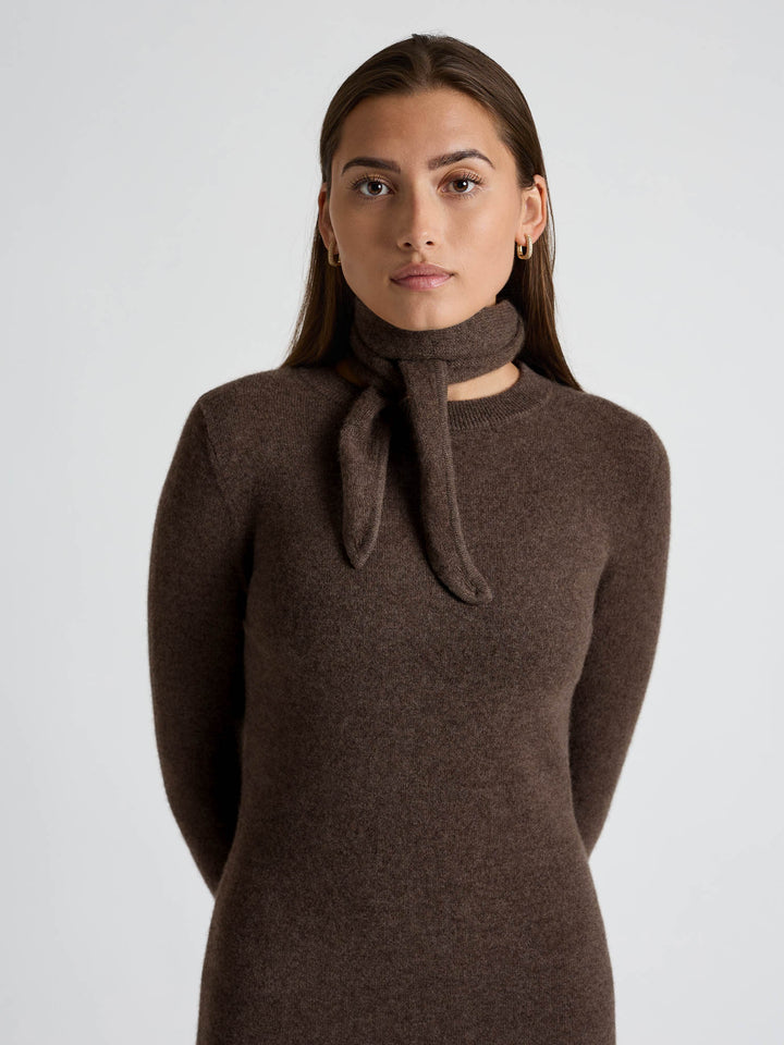 Cashmere mini scarf "Alfine" - Dark brown