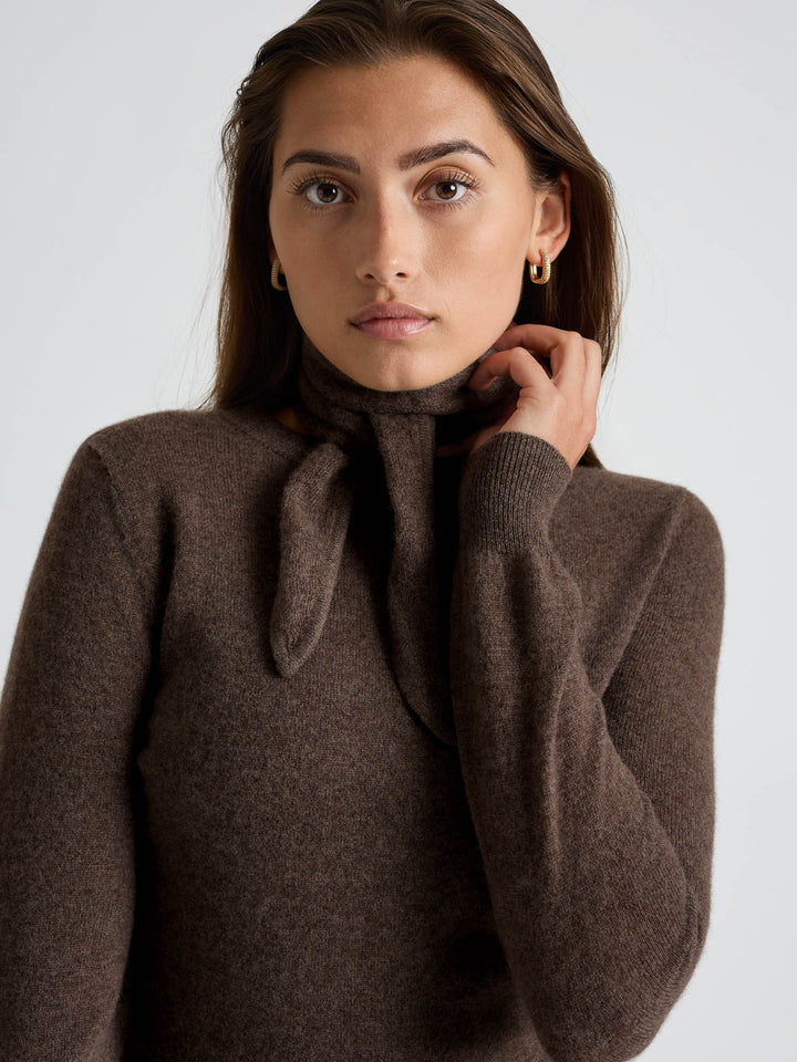 Cashmere mini scarf "Alfine" - Dark brown