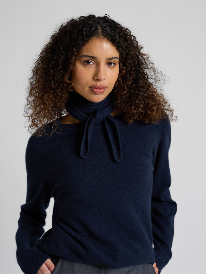 Cashmere mini scarf "Alfine" - Navy - 100% pure Cashmere - Scandinavian design - Kashmina
