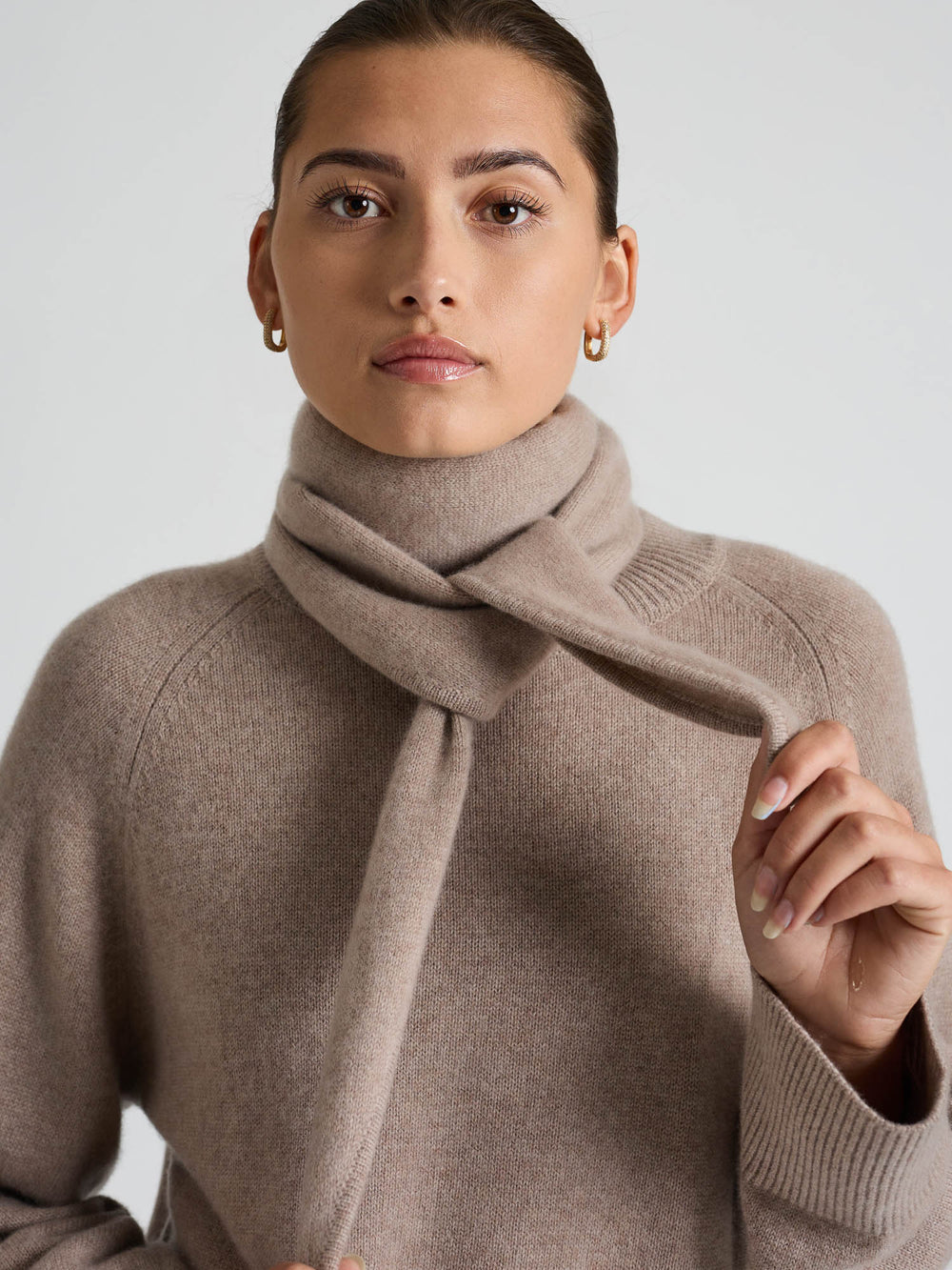Cashmere scarf "Astrid" - Toast - 100% pure Cashmere - Scandinavian design - Kashmina