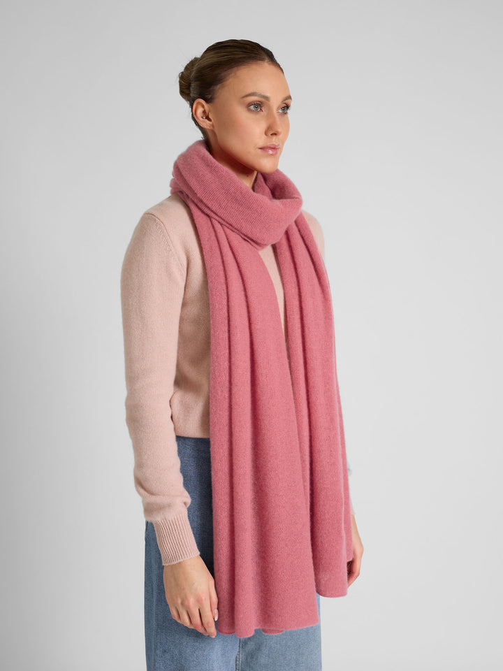 Airy cashmere scarf "Flow" - pink berry - 100% pure Cashmere - Scandinavian design - Kashmina of Norway