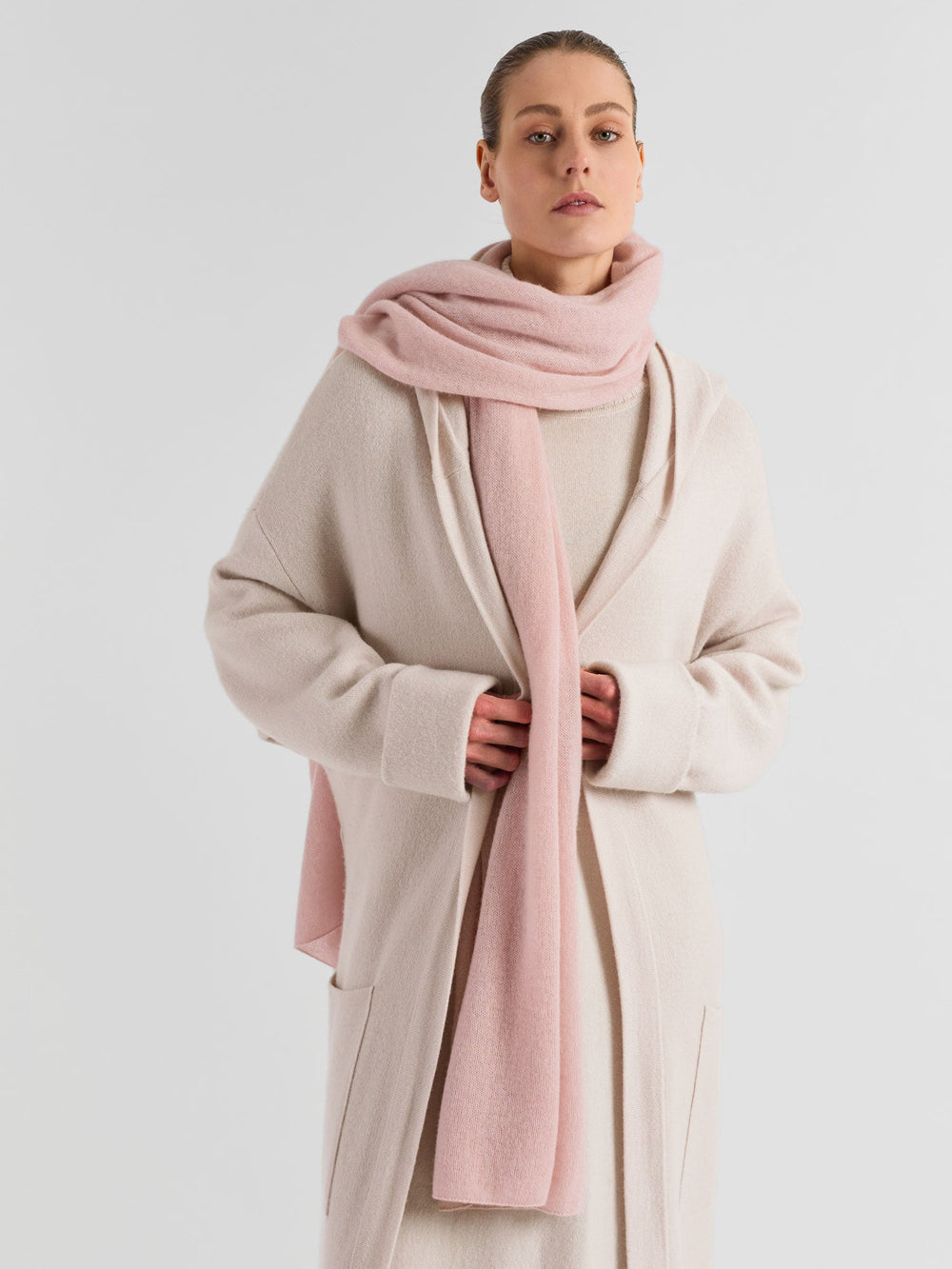 Airy cashmere scarf "Flow" - rose glow - 100% pure Cashmere - Scandinavian design - Kashmina of Norway
