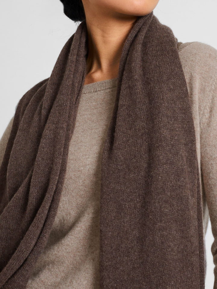 Airy cashmere scarf "Flow" - dark brown - 100% pure Cashmere - Scandinavian design - Kashmina of Norway