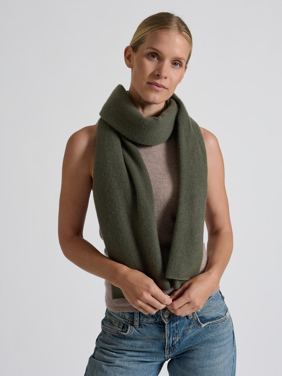 Cashmere scarf "Signature" - Eucalyptus