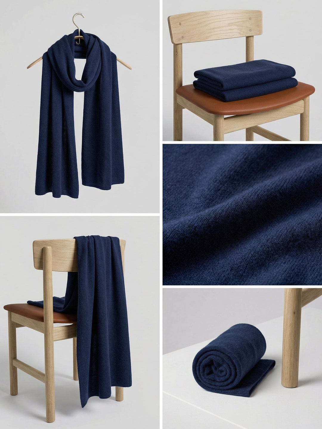 Cashmere scarf "Signature" - Navy - 100% pure Cashmere - Scandinavian design - Kashmina