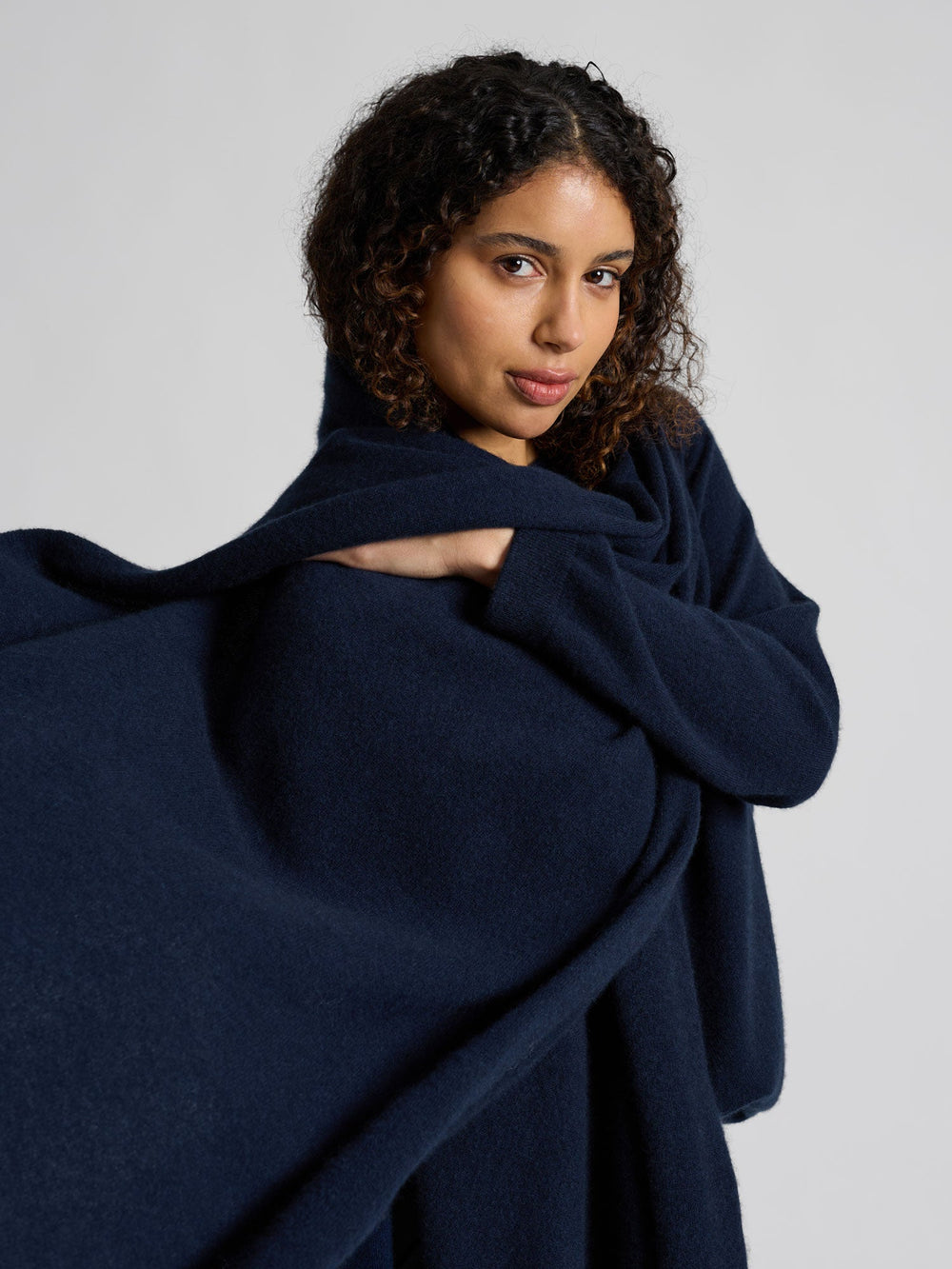 Cashmere scarf "Signature" - Navy - 100% pure Cashmere - Scandinavian design - Kashmina