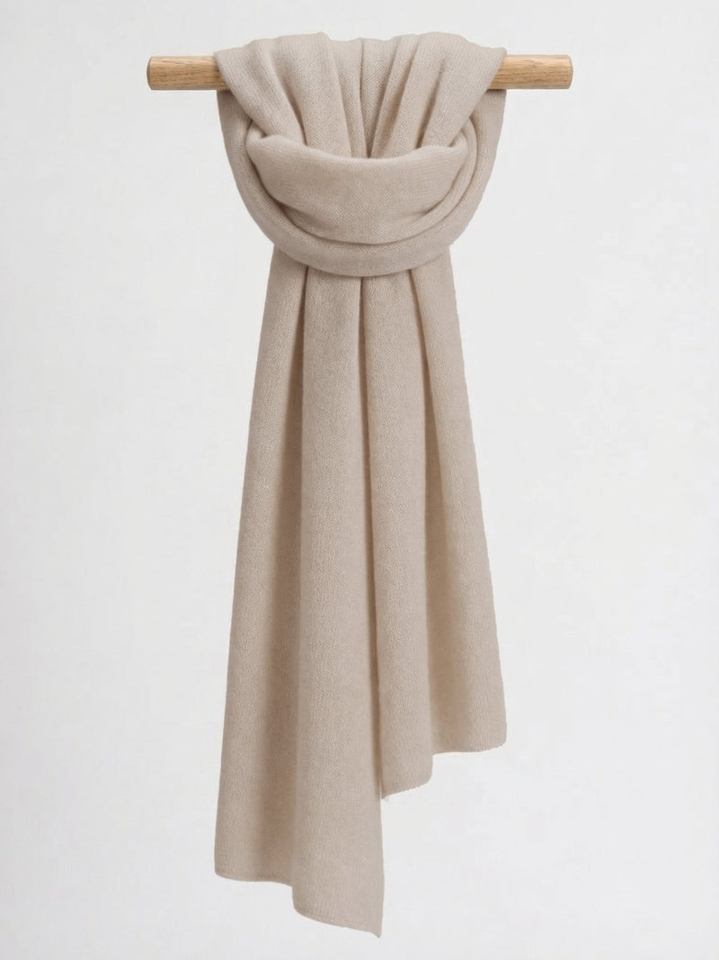 Cashmere scarf "Signature" - cream - 100% pure Cashmere - Scandinavian design - Kashmina of Norway