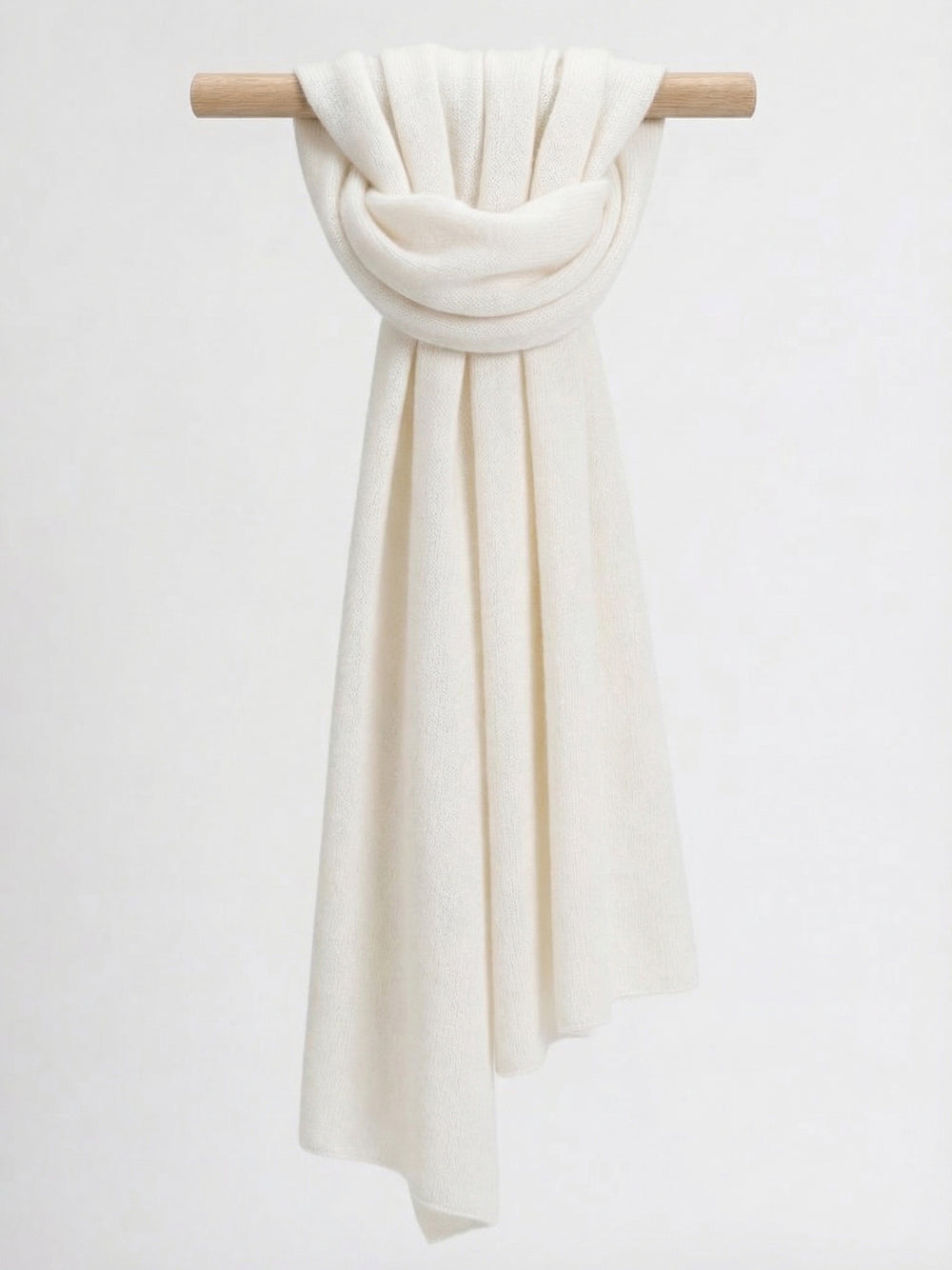Cashmere scarf "Signature" - white - 100% pure Cashmere - Scandinavian design - Kashmina of Norway