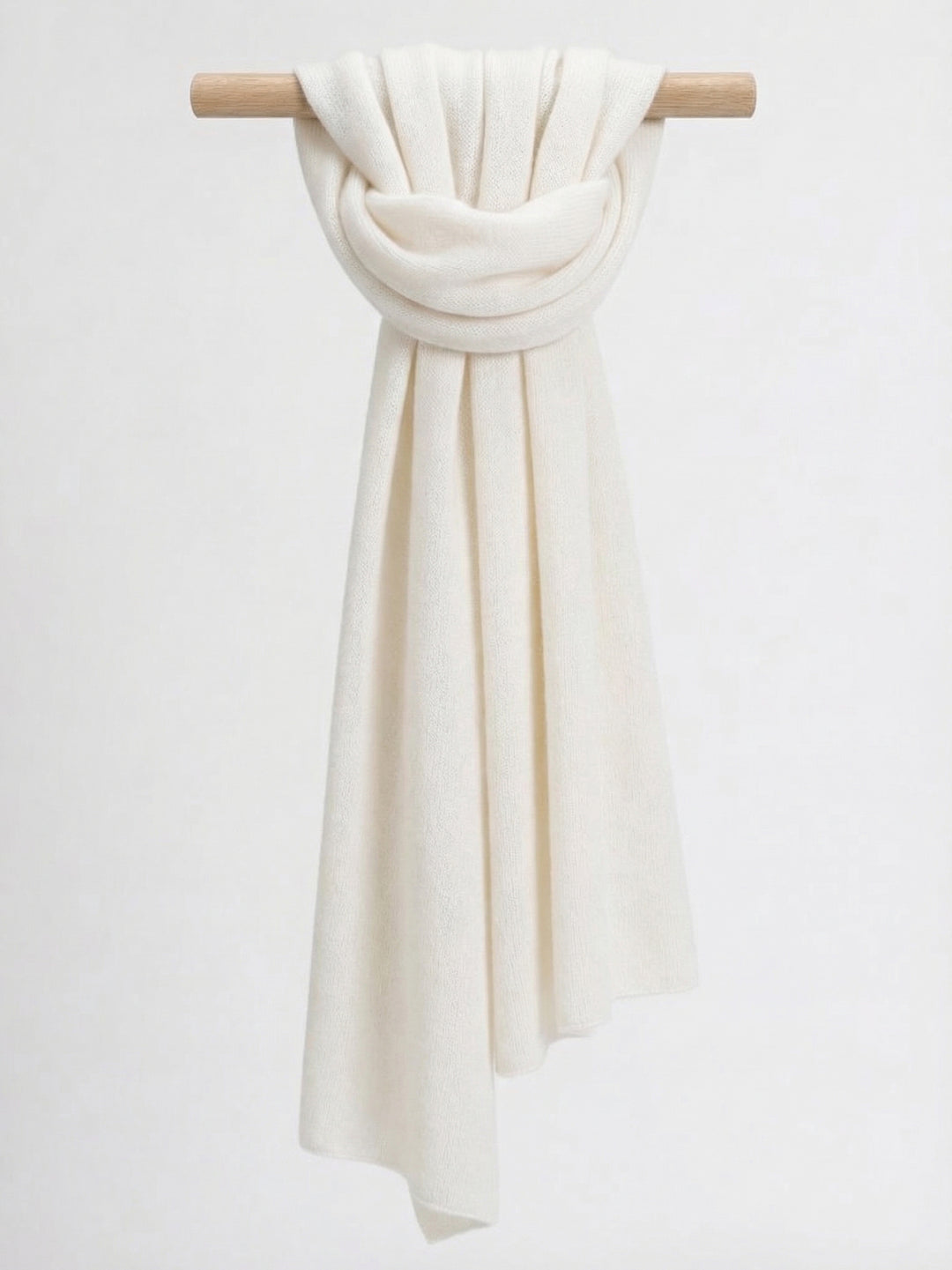 Cashmere scarf "Signature" - white - 100% pure Cashmere - Scandinavian design - Kashmina of Norway
