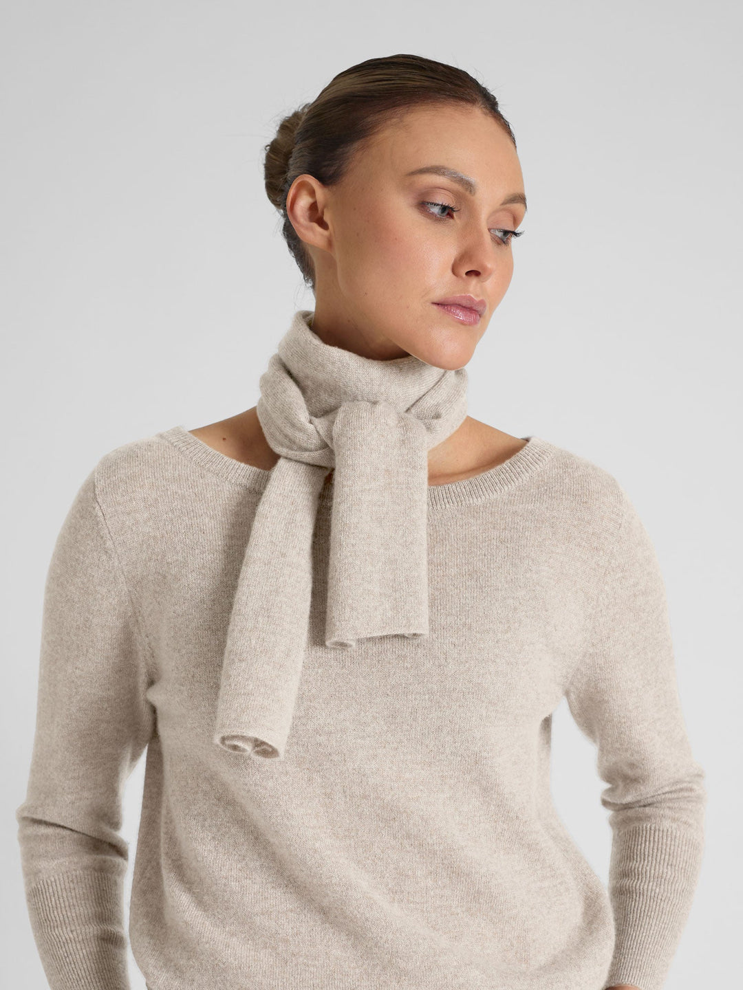 Mini scarf "Softy" - beige - 100% pure Cashmere - Scandinavian design - Kashmina of Norway