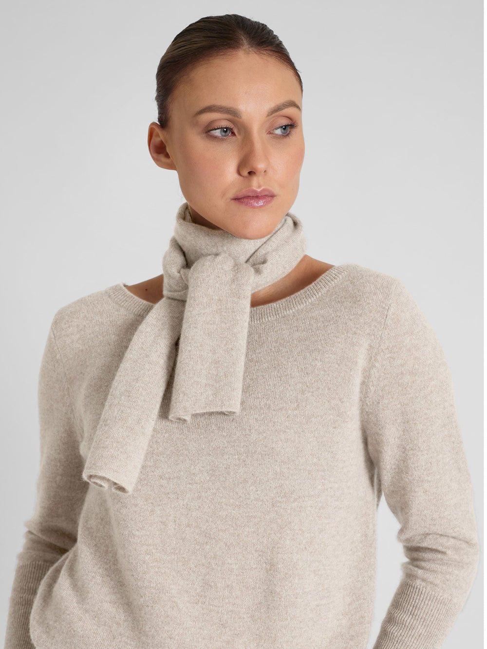 Mini scarf "Softy" - beige - 100% pure Cashmere - Scandinavian design - Kashmina of Norway