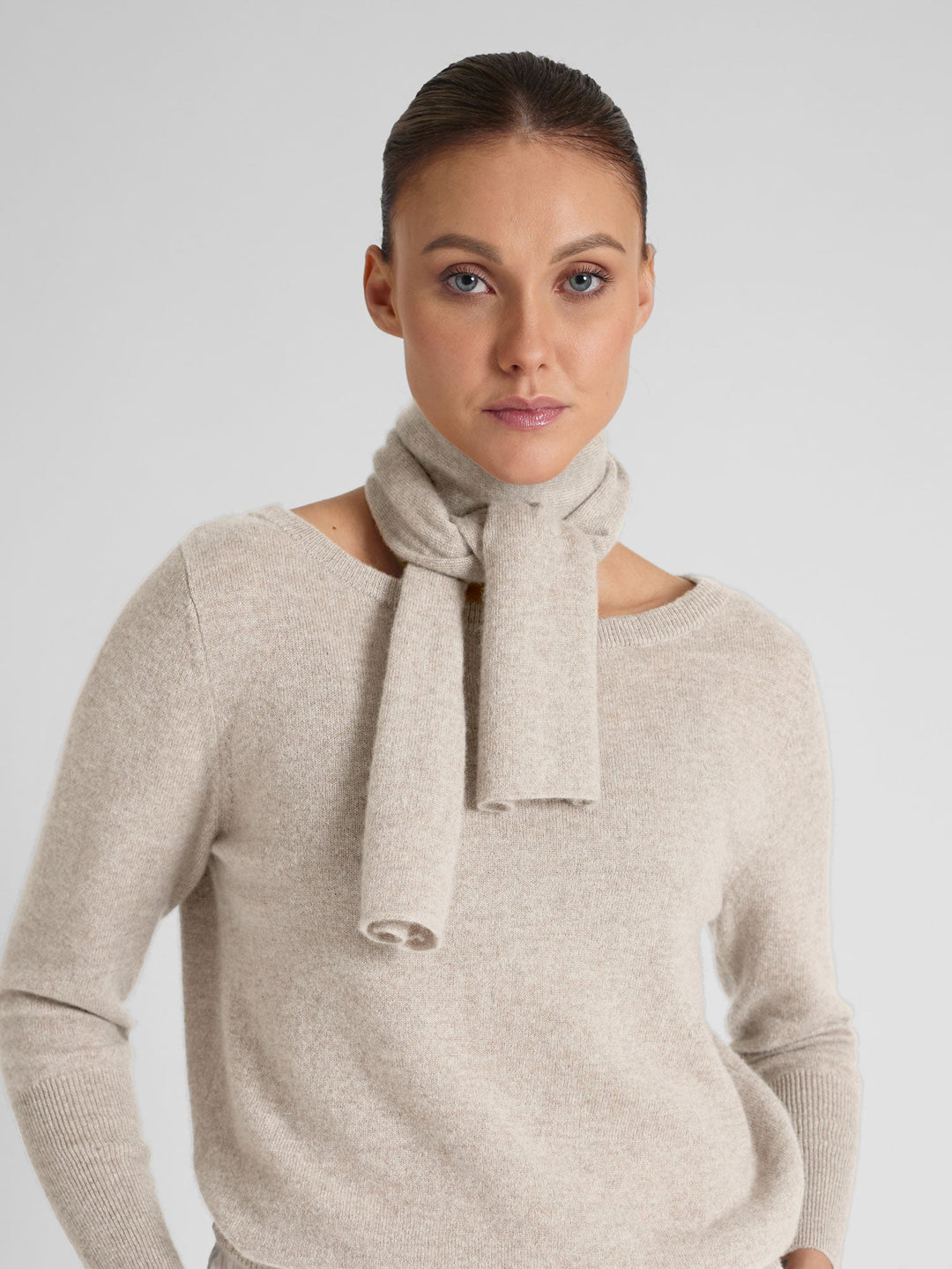Mini scarf "Softy" - beige - 100% pure Cashmere - Scandinavian design - Kashmina of Norway