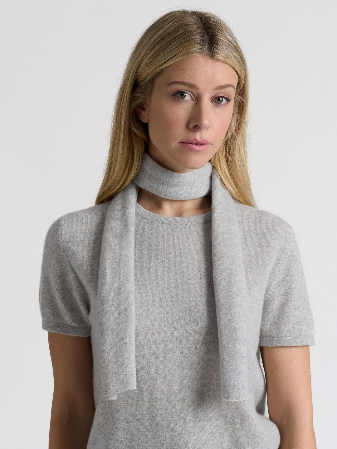 Mini scarf "Softy" - light grey - 100% pure Cashmere - Scandinavian design - Kashmina of Norway