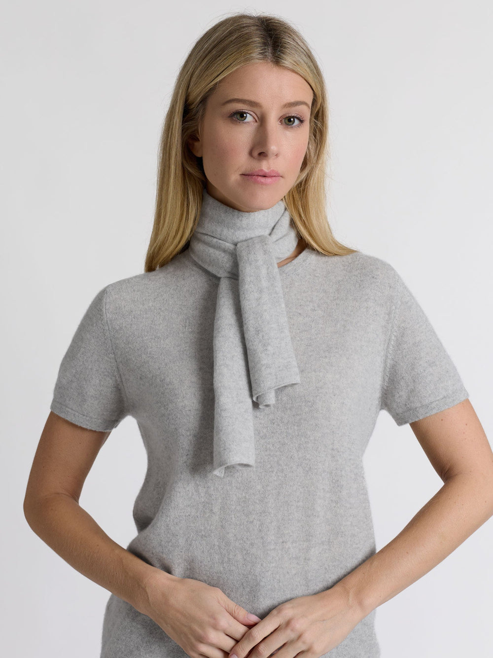 Mini scarf "Softy" - light grey - 100% pure Cashmere - Scandinavian design - Kashmina of Norway