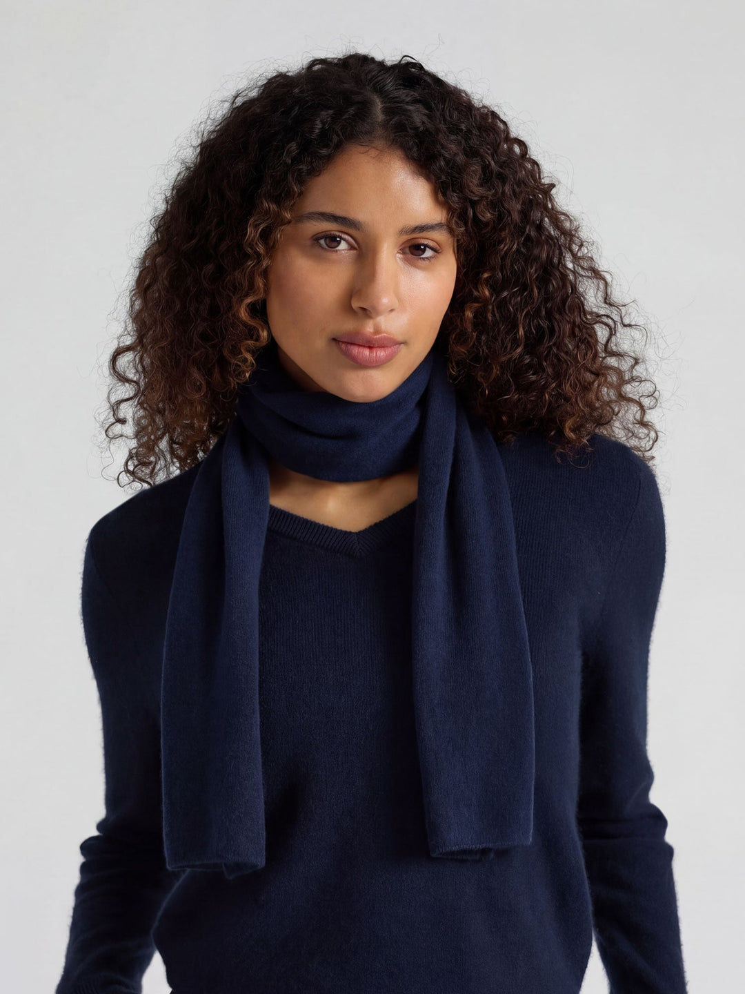 Mini scarf "Softy" - Navy - 100% pure Cashmere - Scandinavian design - Kashmina