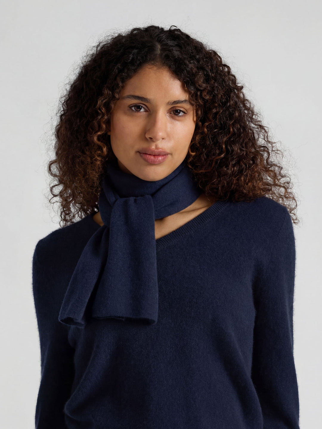 Mini scarf "Softy" - Navy - 100% pure Cashmere - Scandinavian design - Kashmina