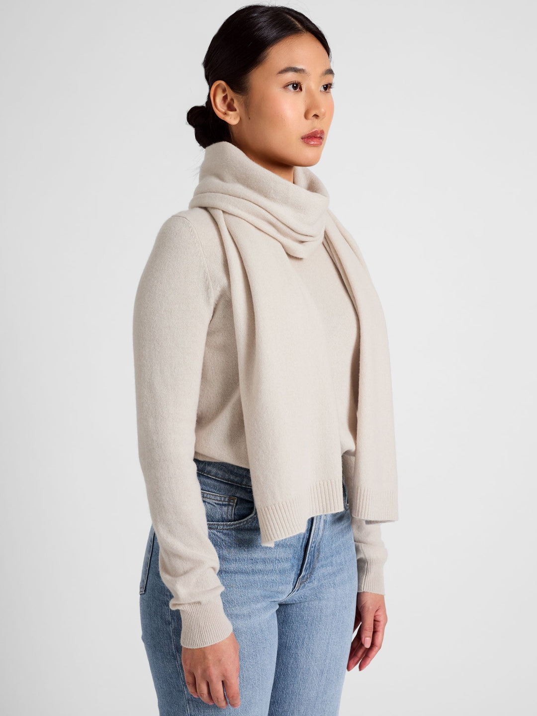 Cashmere scarf "Urban" - cream - 100% pure Cashmere - Scandinavian design - Kashmina of Norway
