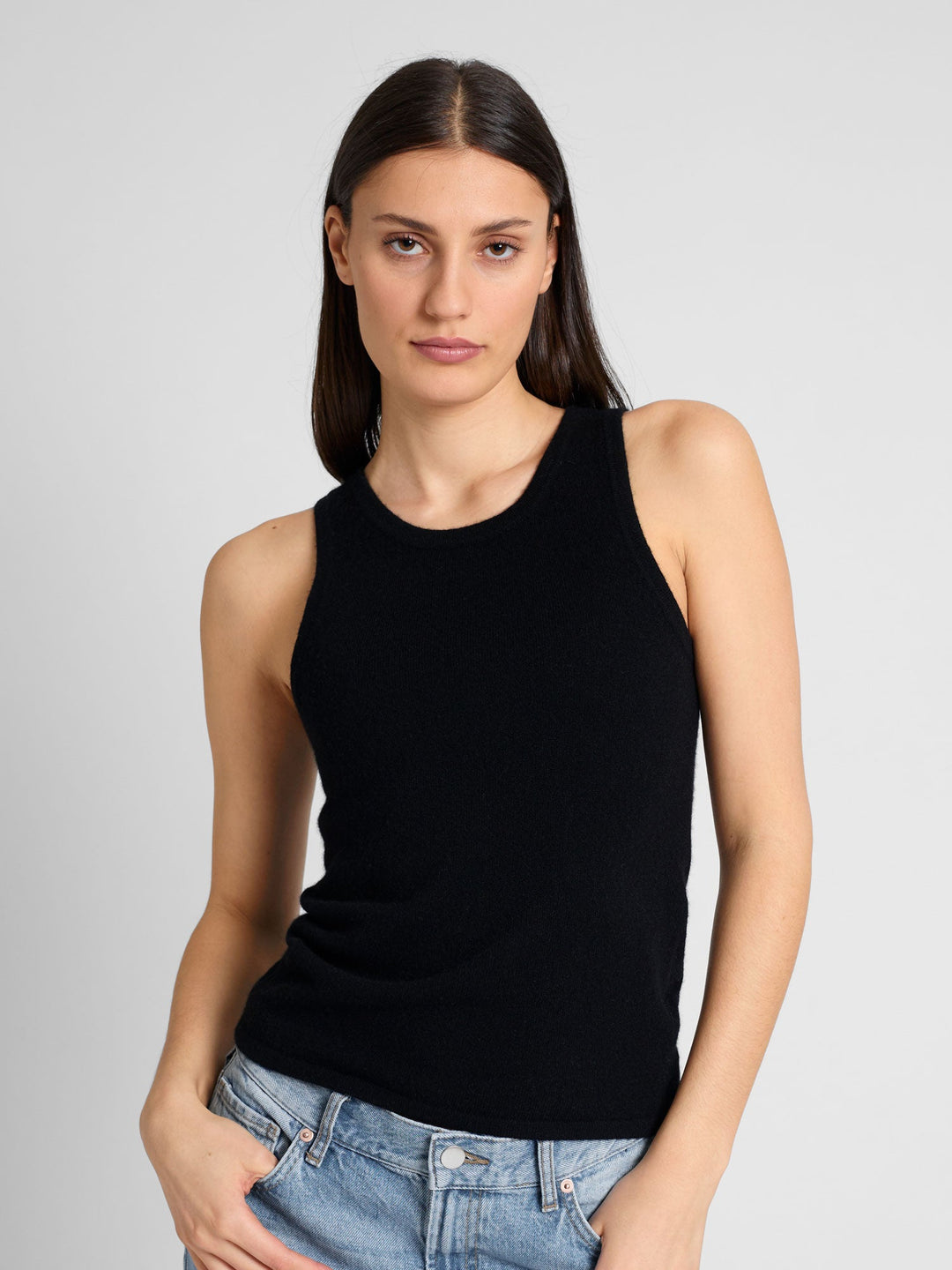 Cashmere singlet "Tyra" - black - 100% pure Cashmere - Scandinavian design - Kashmina of Norway