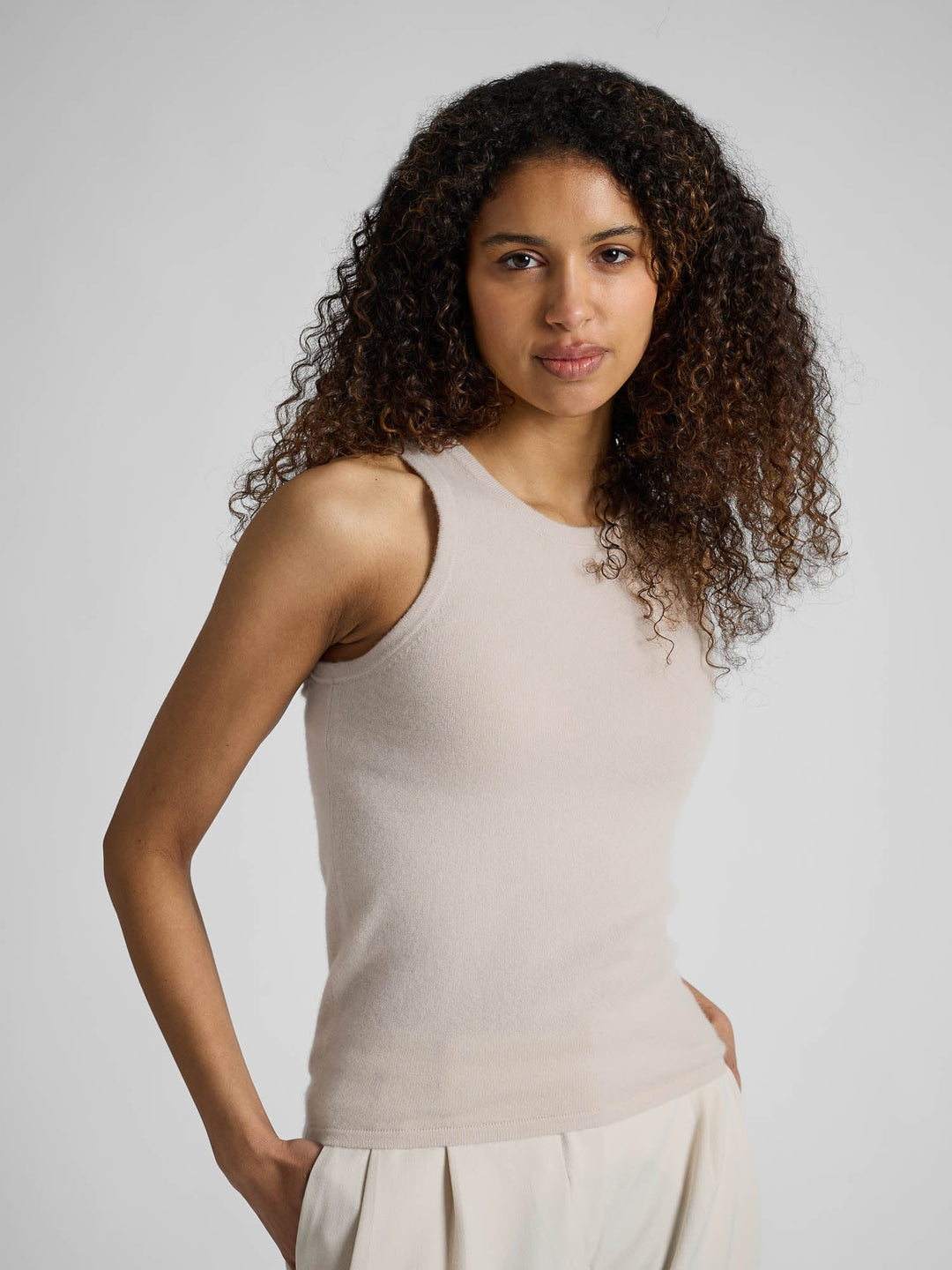 Cashmere singlet "Tyra" - cream - 100% pure Cashmere - Scandinavian design - Kashmina of Norway