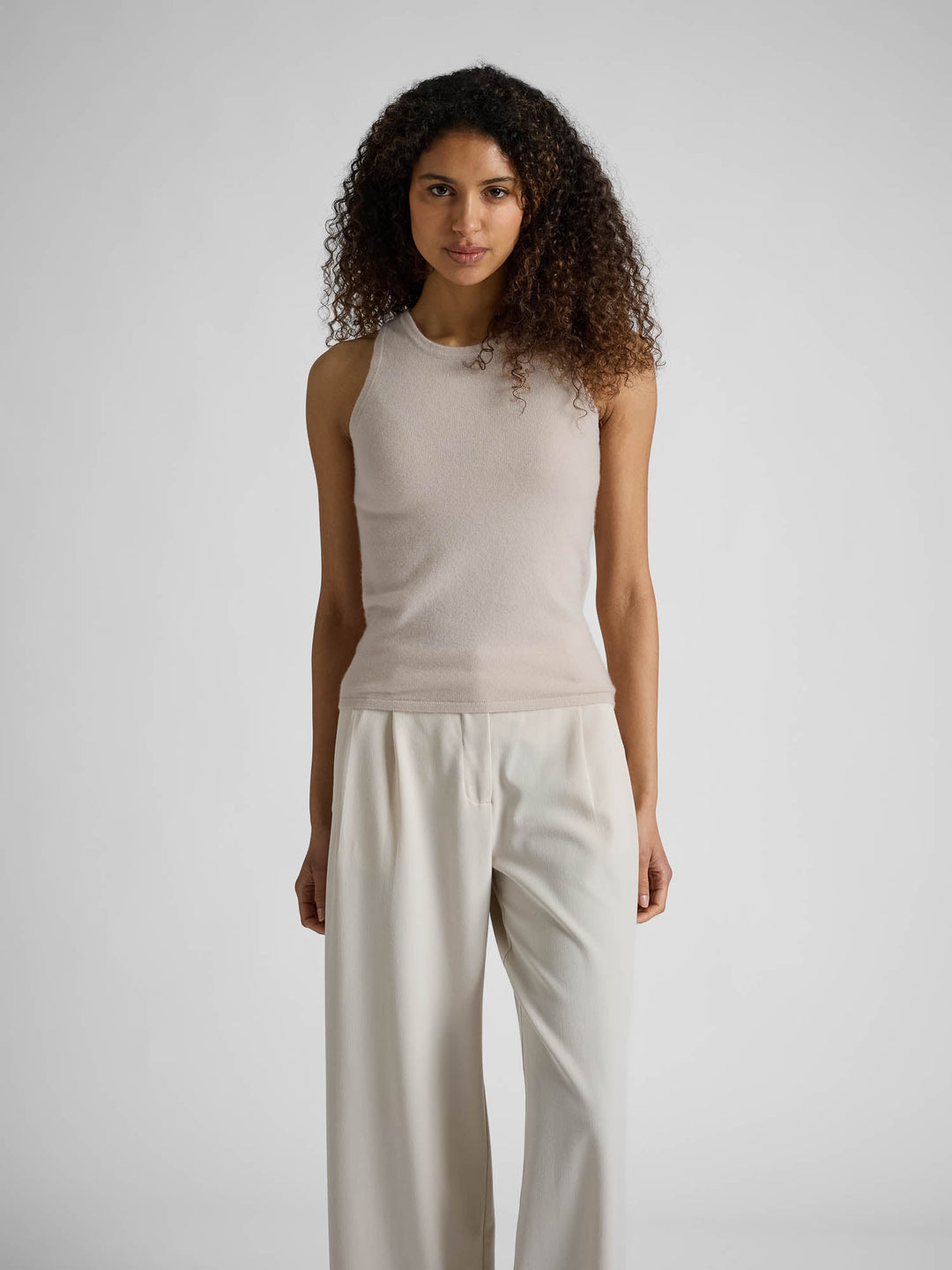 Cashmere singlet "Tyra" - cream - 100% pure Cashmere - Scandinavian design - Kashmina of Norway