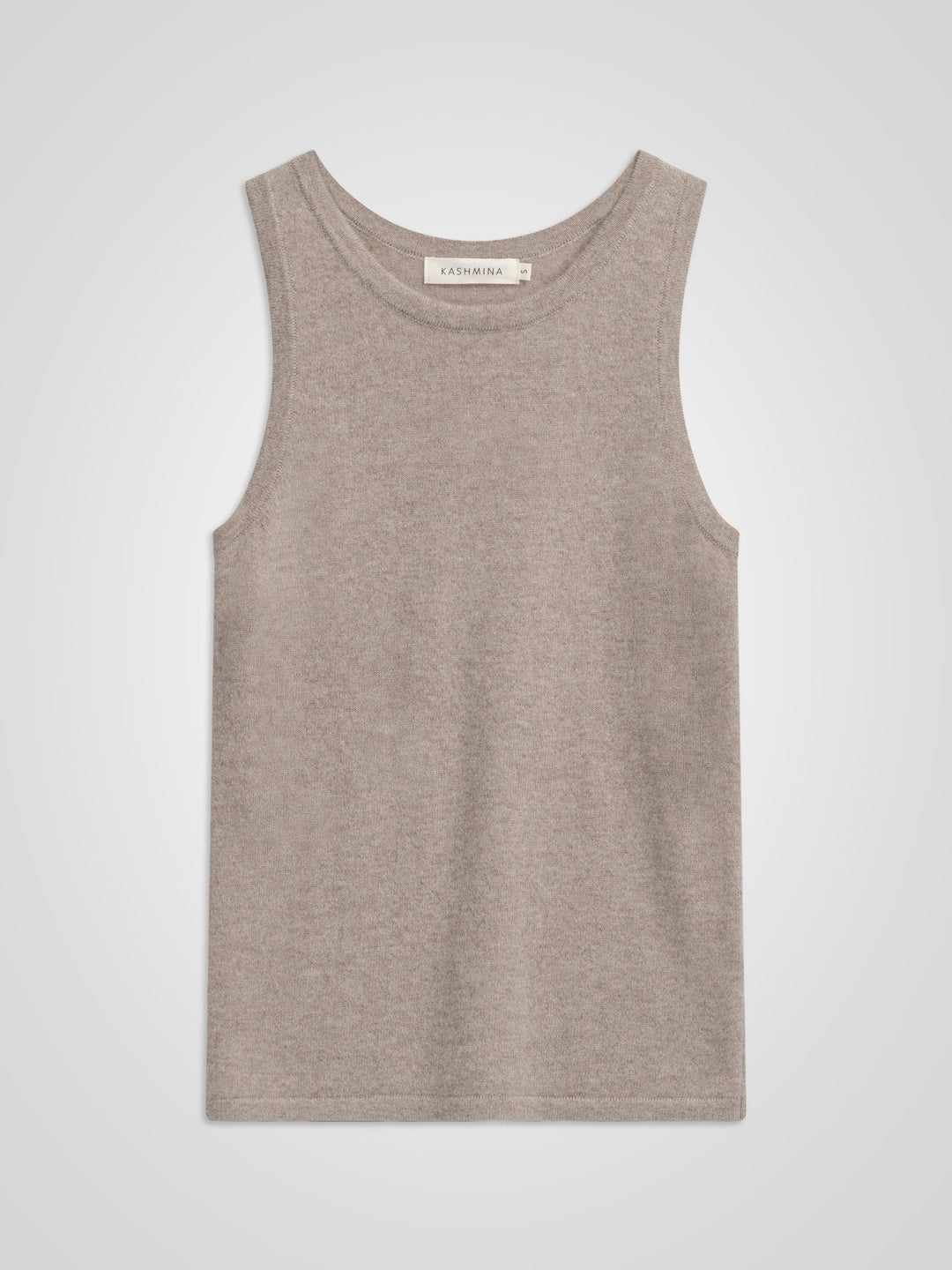 Cashmere singlet "Tyra" in 100% pure cashmere. Scandinavian design by Kashmina. Color: Toast.