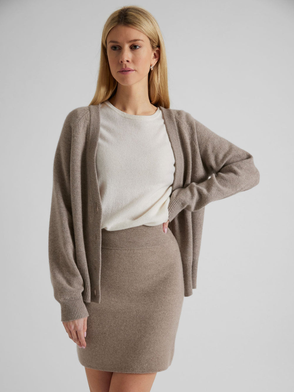 Cashmere skirt "Olava" - toast - 100% pure Cashmere - Scandinavian design - Kashmina of Norway