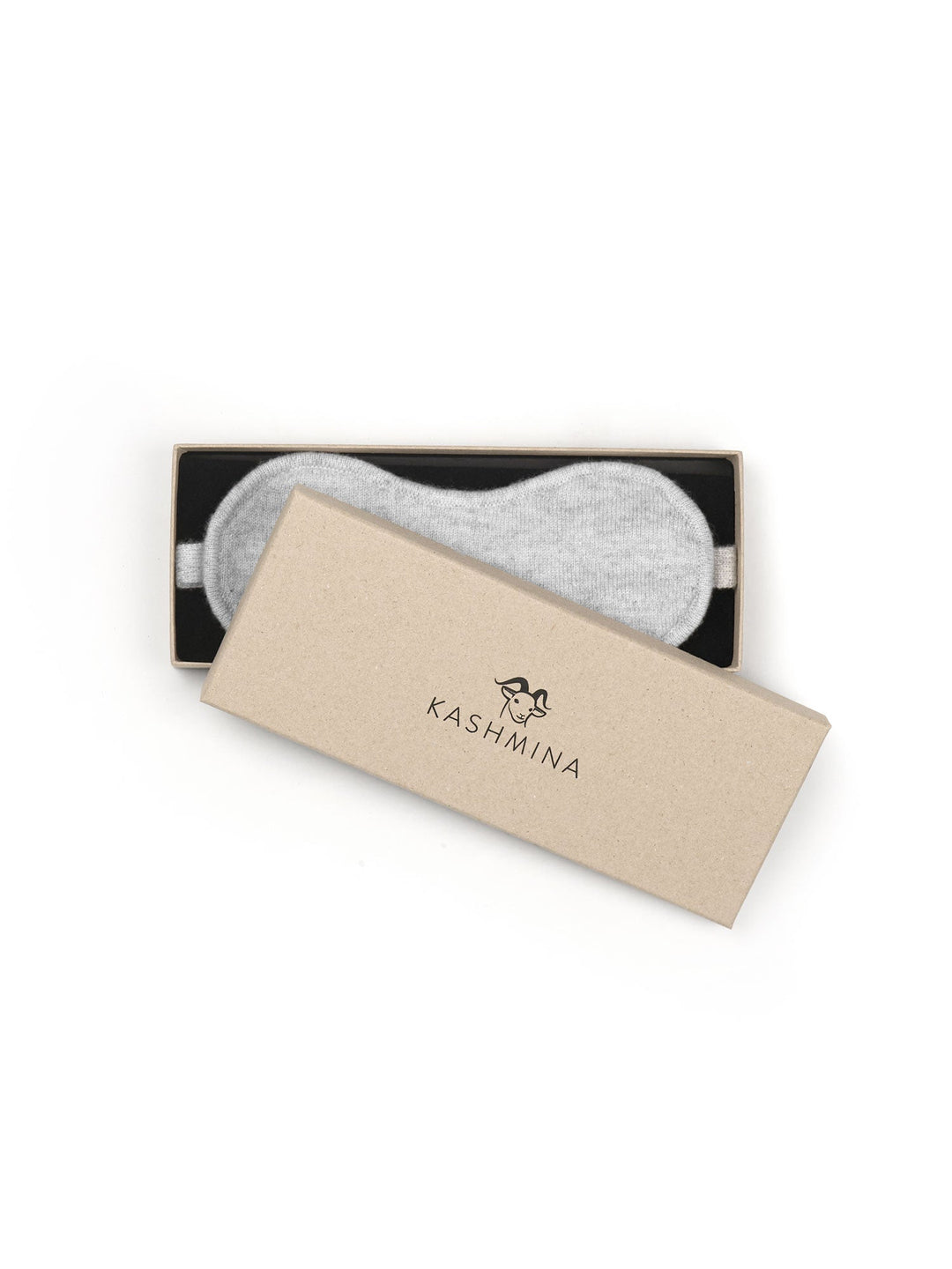 Sleep mask "Sweet dreams" - light grey - 100% pure Cashmere - Scandinavian design - Kashmina of Norway