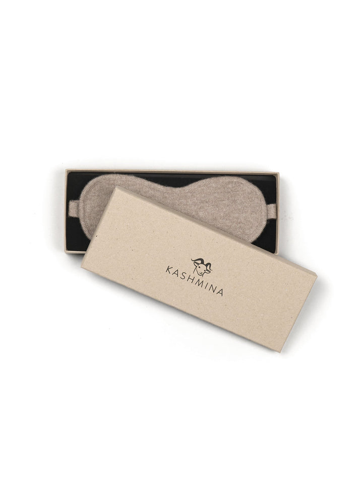 Sovemaske "Sweet dreams" - toast - 100% pure Cashmere - Scandinavian design - Kashmina of Norway