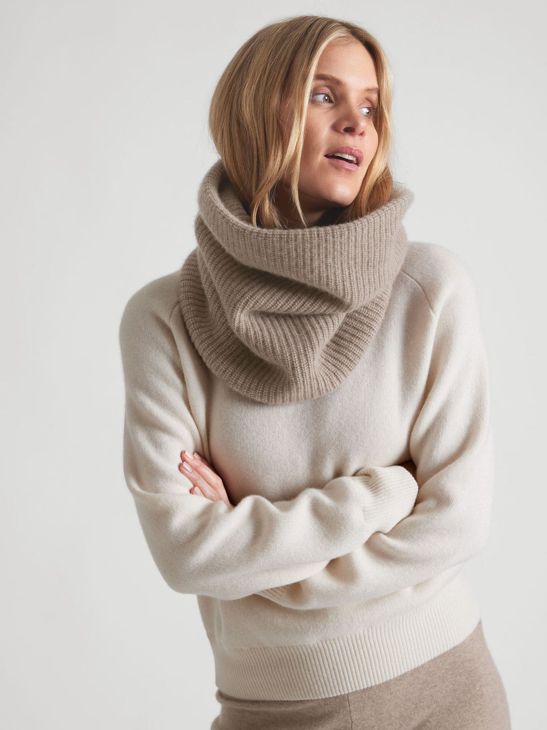 Cashmere snood "Erika" - toast - 100% pure Cashmere - Scandinavian design - Kashmina of Norway
