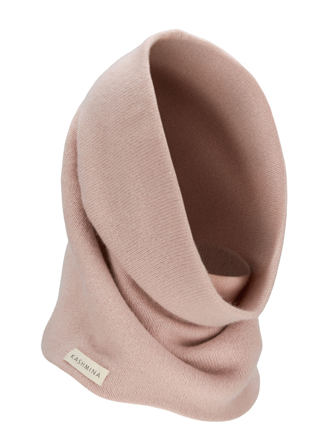 Cashmere snood / scarf "Eydis" in 100% pure cashmere. Scandinavian design by Kashmina. Color: Rose Glow.