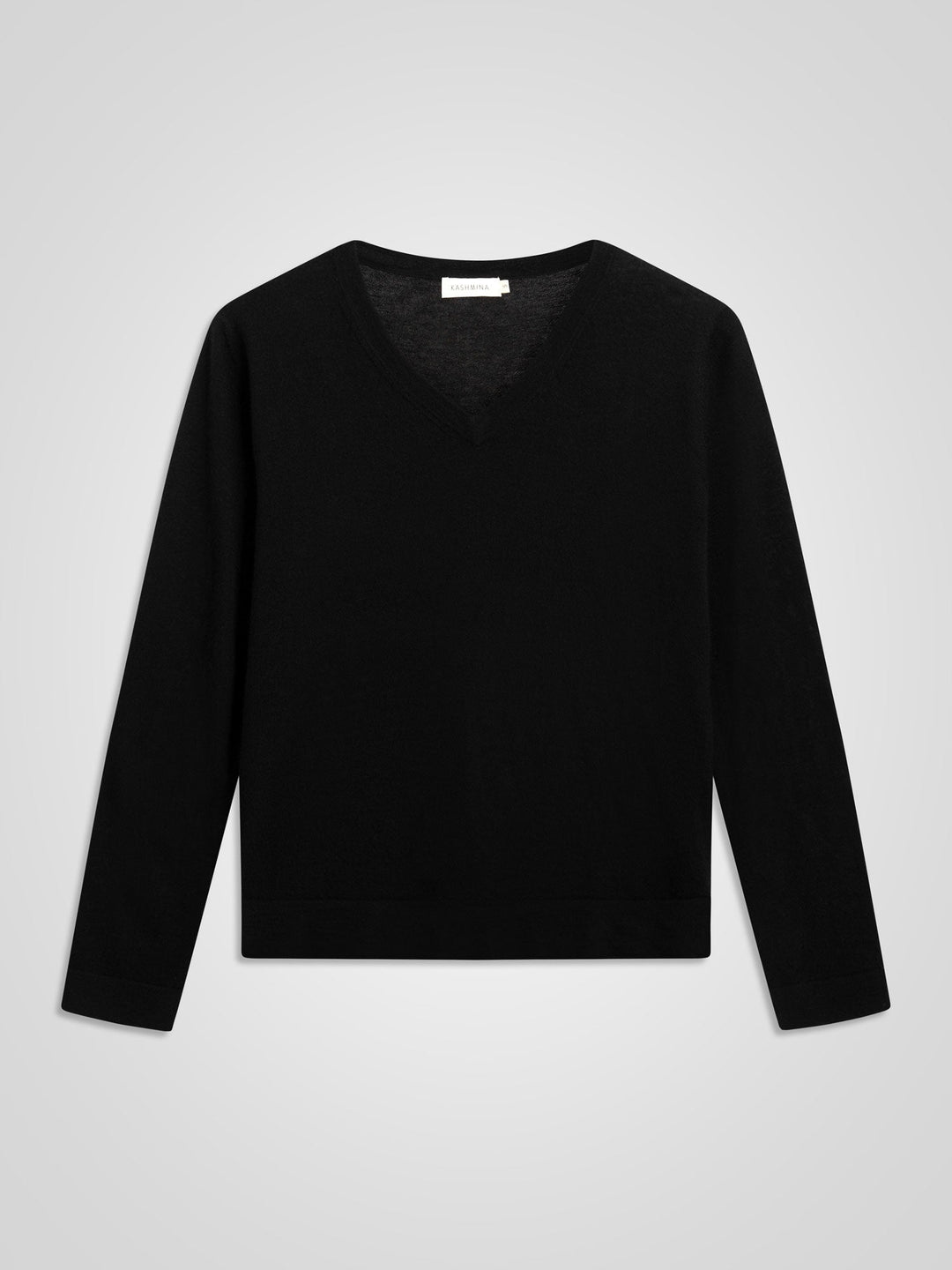 Cashmere sweater "Aina" - Black - 100% pure Cashmere - Scandinavian design - Kashmina of Norway