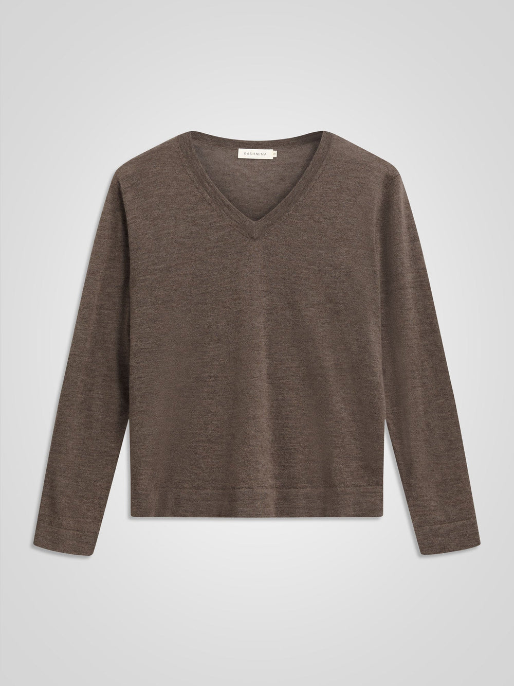 Cashmere sweater "Aina" - Dark toast - 100% pure Cashmere - Scandinavian design - Kashmina of Norway